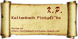 Kaltenbach Pintyőke névjegykártya